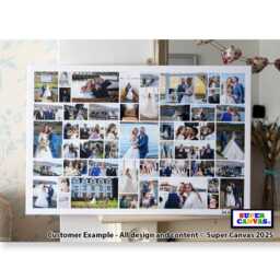 Wedding Day Custom Personalised 65 Photo Picture Display Board Collage Framed Canvas Print Wife Husband Anniversary Gift - thumbnail 1