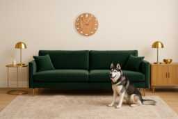 Handmade Wooden Husky Clock - Personalized Dog Portrait Wall Decor