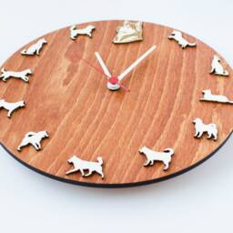 Handmade Wooden Husky Clock - Personalized Dog Portrait Wall Decor - thumbnail 3