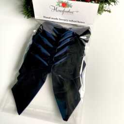 Navy Velvet Christmas Tree Bows, Bows For Tree, Decorations, Set Of 6 Navy 5.5 Inch - thumbnail 3