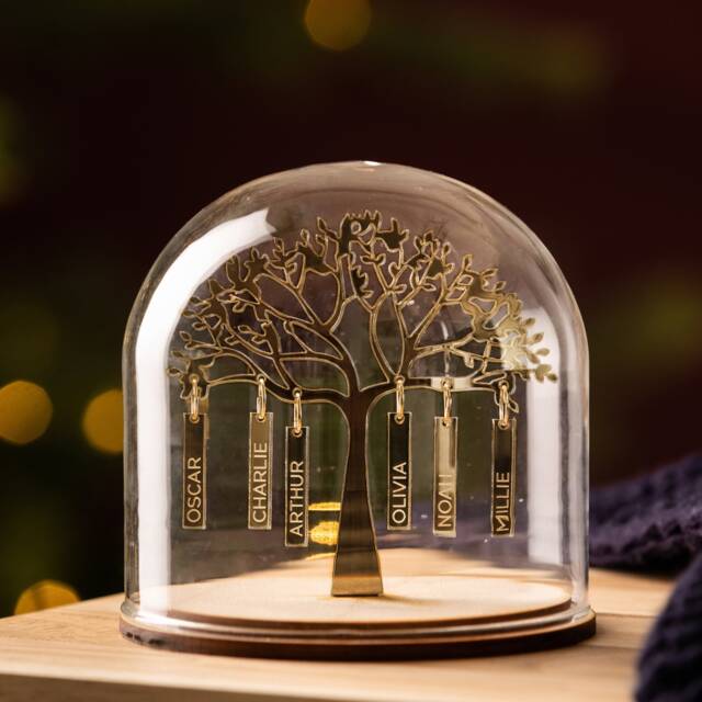 Personalised Family Tree Christmas Dome Decoration - image 1
