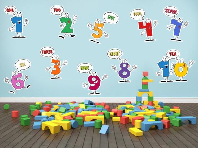 Colorful Number Wall Decals, Educational Math Stickers For Kids - image 1