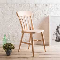 Farmhouse Dining Chairs - Slatted/Ribbon Back Wood Stained Or Painted Hardwood Solid Beech