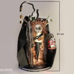 The Witch, Unique Steampunk Sculpture, Assemblage Mixed Media - thumbnail 4