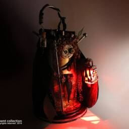 The Witch, Unique Steampunk Sculpture, Assemblage Mixed Media - thumbnail 3