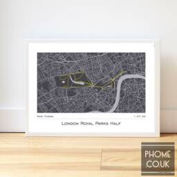 London - Royal Parks Half Marathon Finisher's Print Gifts For Runners - thumbnail 1