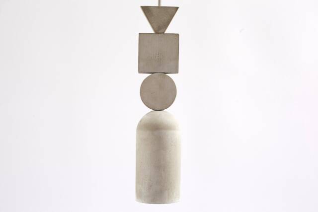 Geometric Concrete Pendant Light Modern Hanging Lamp - image 1