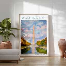 Washington Dc Captiol Travel Poster, Monument, Usa Print, Vintage Wall Art, Decor - thumbnail 3
