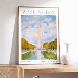 Washington Dc Captiol Travel Poster, Monument, Usa Print, Vintage Wall Art, Decor - thumbnail 2