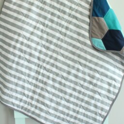 Handmade Hexagon Baby Quilt Heirloom Patchwork Blanket - thumbnail 2