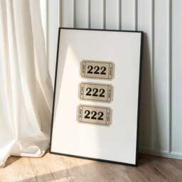 222 Angel Number Print Vintage Ticket Poster, A1 A2 A3 A4 A5 - thumbnail 2