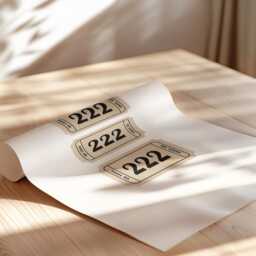 222 Angel Number Print Vintage Ticket Poster, A1 A2 A3 A4 A5 - thumbnail 3
