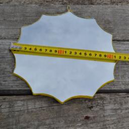 Wavy Sun Mirror, Yellow Sun Mirror, Frameless Wall Modern Papier Mache Hanging House Warming Gifts - thumbnail 4