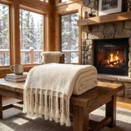 Boho Knitted Throw Blanket With Tassels - Soft Decorative Sofa Bed Runner Cosy Living Room Modern Home D??cor - thumbnail 4