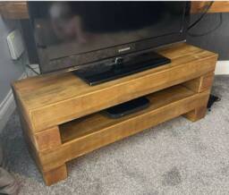 Rustic Handmade Railway Sleeper Tv Cabinet Sideboard