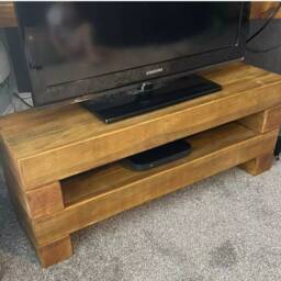 Rustic Handmade Railway Sleeper Tv Cabinet Sideboard - thumbnail 2