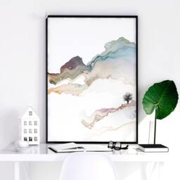 Calm Horizontal Set Of 3 Framed Wall Art Prints For Relaxing Bedroom, Night Sky Japandi Gallery Hanging Above Bed Decor - thumbnail 2