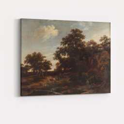 Classical Woodland Pastoral Landscape With Figures & Livestock Canvas Wall Art Print Decor Picture Ready To Hang - thumbnail 4