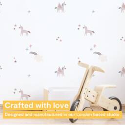 Unicorn Wall Decals - Girls Stickers Girl Bedroom PVC Free, No Odour Repositionable Fabric - thumbnail 2