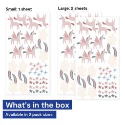 Unicorn Wall Decals - Girls Stickers Girl Bedroom PVC Free, No Odour Repositionable Fabric - thumbnail 4