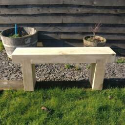 Solid French Oak Beam Garden Bench Seat - Size Options Available - thumbnail 4