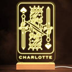 King Of Spades Playing Card Gambling Player Personalised Gift Night Light - Bedroom Lamp - thumbnail 1