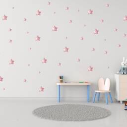 Pastel Pink Star Wall Stickers Rustic Nursery Decor - thumbnail 3