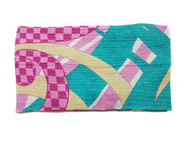 Twin Cotton Kantha Quilt Floral Handmade Indian Bedspread - image 1