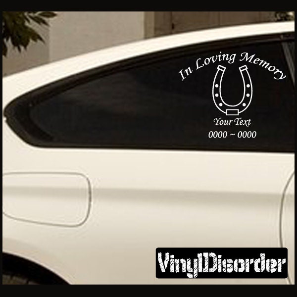 Horseshoe in Loving Memory Custom Car Or Wall Vinyl Decal Stickers - Ilmhorseshoeet - image 1