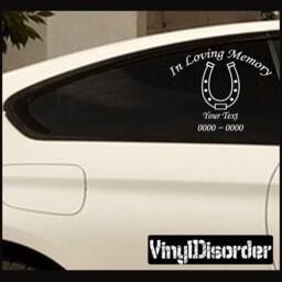 Horseshoe in Loving Memory Custom Car Or Wall Vinyl Decal Stickers - Ilmhorseshoeet - thumbnail 1