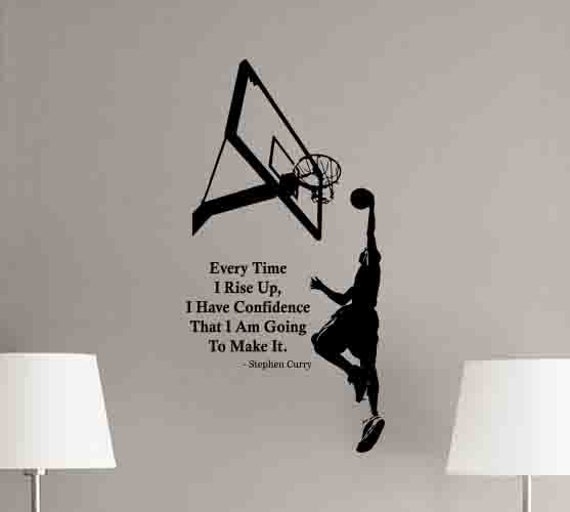 Stephen Curry Wall Decal Every Time I Rise Up Basketball Poster Gym Gift Kids Gaming Mural Vinyl Sticker Playroom Decor Art Print 1006 - image 1