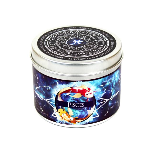 Pisces Zodiac Scented Candle - Star Sign Constellation Astrology Gifts Map - image 1