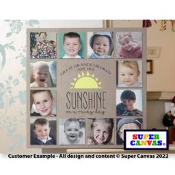 Grandchildren Personalised Family Photo Collage Framed Canvas Print Handmade Gift For Grandparent Grandad Nana Christmas Birthday - thumbnail 1