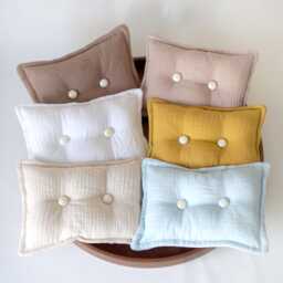 Muslin Gauze Texture Mini Newborn Pillow For Photography Prop Use Photographers - Blue White Pink Ivory - thumbnail 2