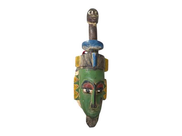 Handcrafted Sese Wood African Mask Tribal Boho Wall Decor - image 1