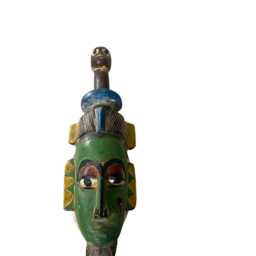 Handcrafted Sese Wood African Mask Tribal Boho Wall Decor - thumbnail 2