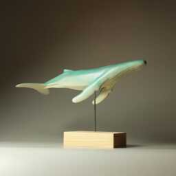 Wooden Whale Sculpture - Wb4 - thumbnail 3