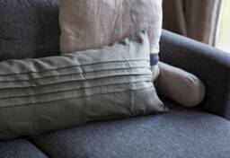 Sage Green Linen Lumbar Pillow Cover Striped Decorative Cushion