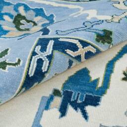 Contemporary Oushak Rug in Ivory, Blue Area Rug, Navy Accent For Living Room Evermore Wool Ar_7949 - thumbnail 2