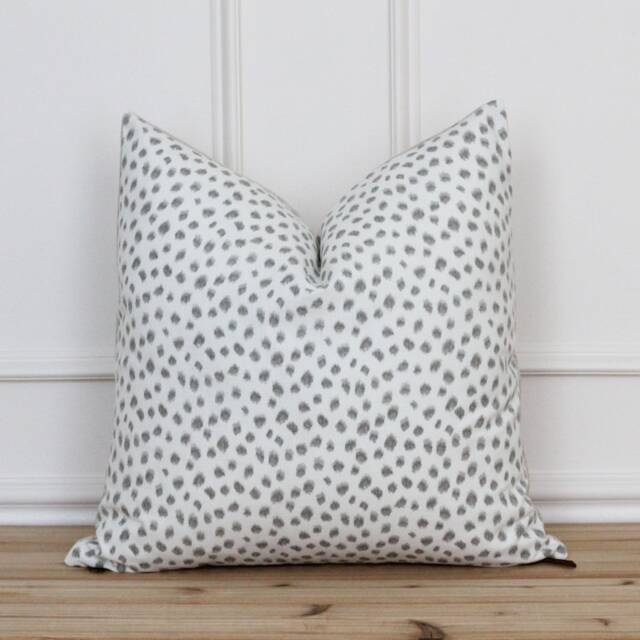 Gray & White Spot Pillow Cover - Polka Dot Neutral Throw Modern Farmhouse Cushion Mara - image 1