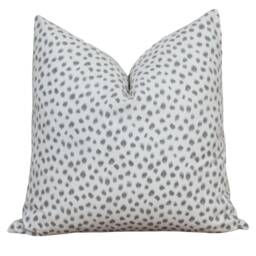 Gray & White Spot Pillow Cover - Polka Dot Neutral Throw Modern Farmhouse Cushion Mara - thumbnail 3