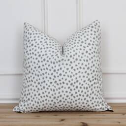 Gray & White Spot Pillow Cover - Polka Dot Neutral Throw Modern Farmhouse Cushion Mara - thumbnail 1