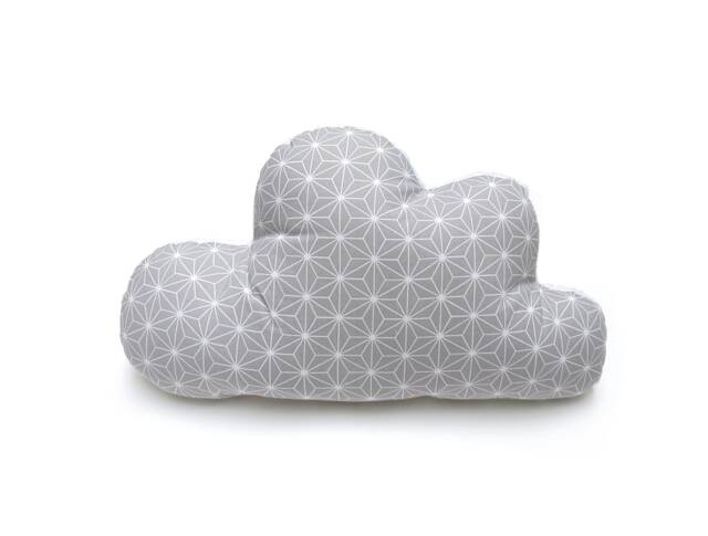 Cloud Pillow - Cuddle Pillow For Kids With Terry On The Backside Happy Star Gray - image 1