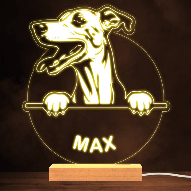 Whippet Dog Pet Silhouette Warm White Lamp Personalised Gift Night Light - Bedroom - image 1
