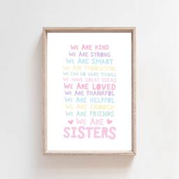 Set Of 3, Girls Bedroom Decor, Big Sis Lil Print Set, Shared Bedroom, Affirmations Prints, Sisters Wall Art, Siblings Twins - thumbnail 3