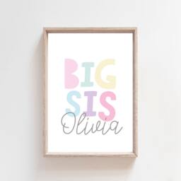 Set Of 3, Girls Bedroom Decor, Big Sis Lil Print Set, Shared Bedroom, Affirmations Prints, Sisters Wall Art, Siblings Twins - thumbnail 2