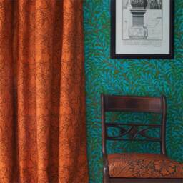 William Morris Brer Rabbit Portiere Curtain With Velvet Lining - thumbnail 1