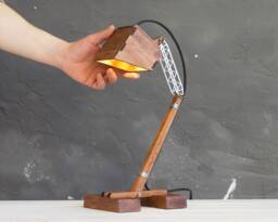 Articulated Wooden Desk Lamp Minimalist Home Office Lighting - thumbnail 1