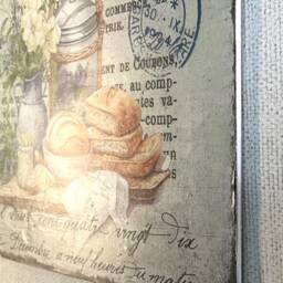 French Style Rustic Kitchen Sign Wall Hanging Plaque Vintage Bread Flowers Picture - thumbnail 3