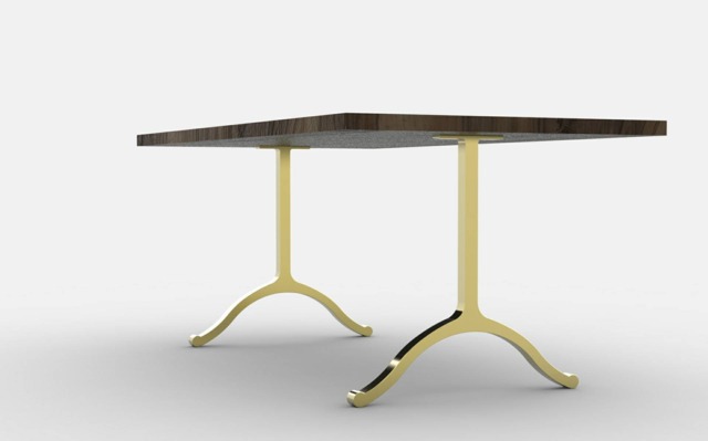 Custom Metal Table Base, Chrome Or Brass, Dining Legs - image 1